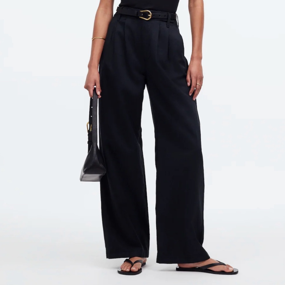 Madewell Harlow Wide-Leg Pant in True Black Size 12